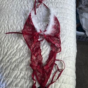 Red Lace Body Suit Lingerie